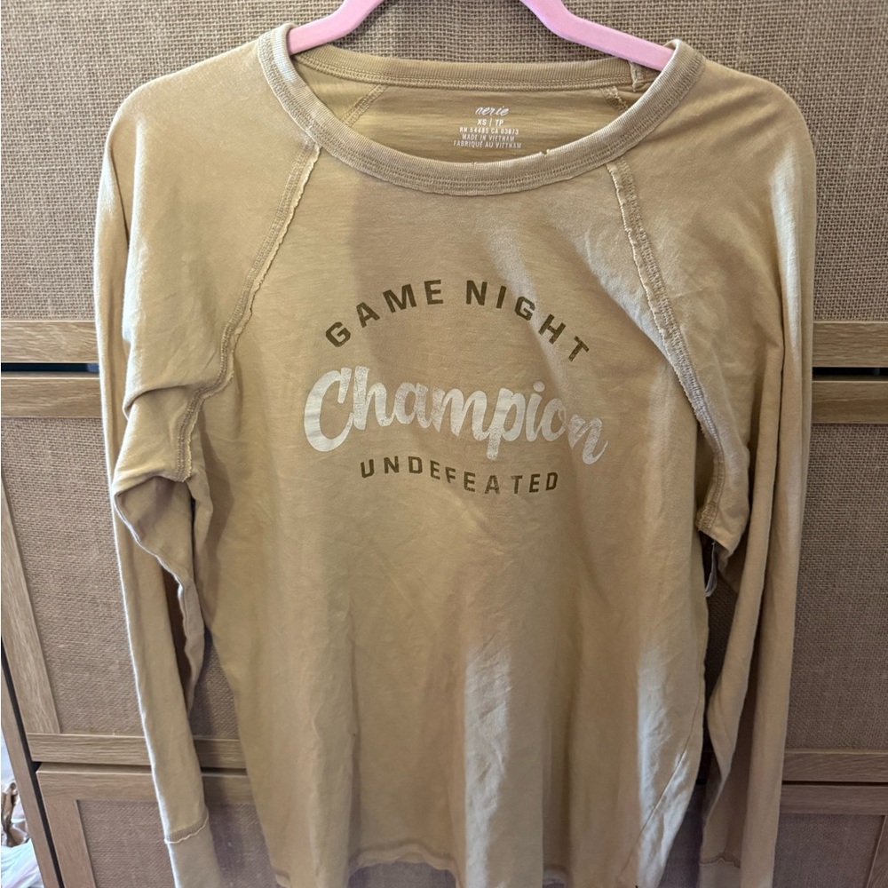 Aerie Tan Long Sleeve Tee